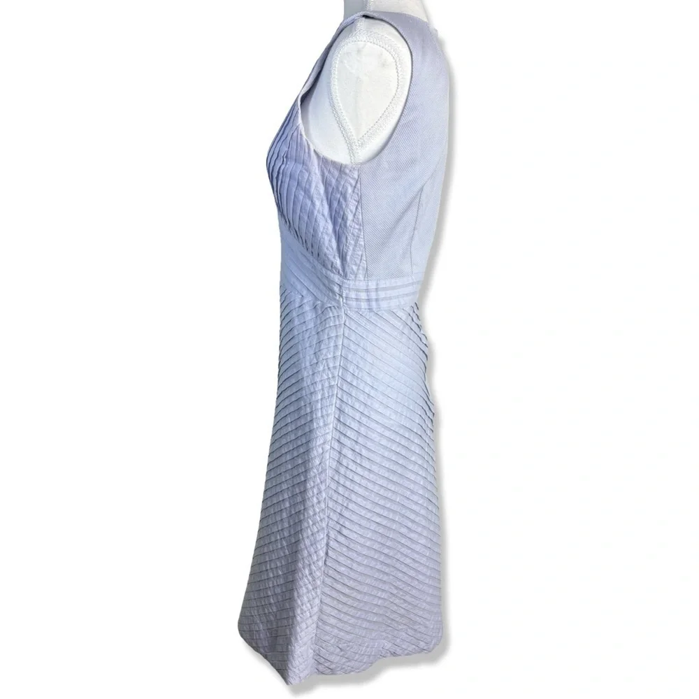 J CREW Pleated Chevron Dress in Soft Blue